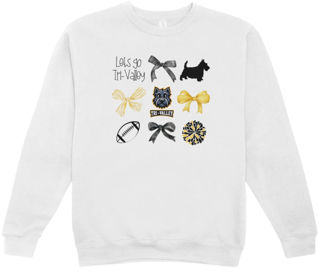 Tri-Valley Cheer Coquette Crewneck Sweatshirt