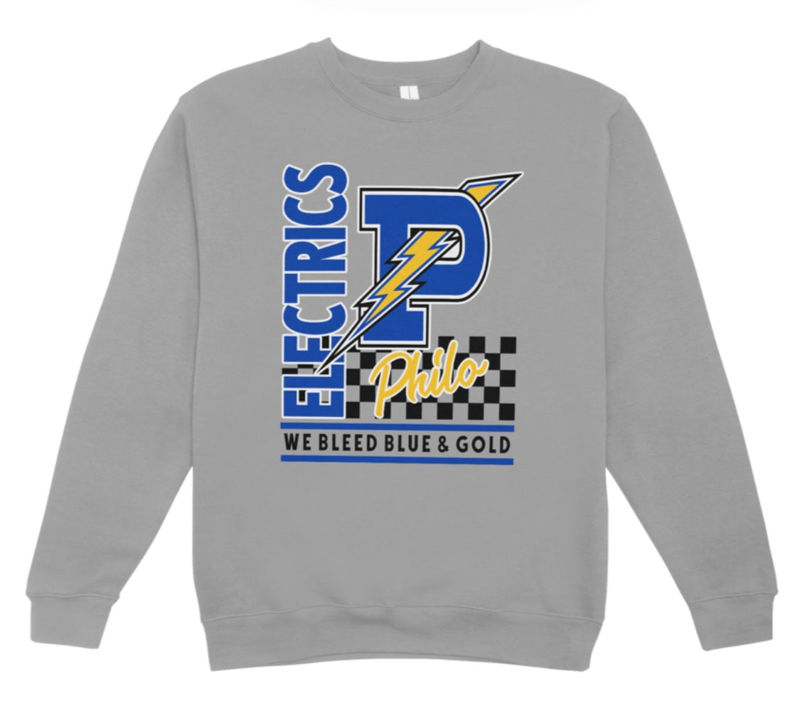 Philo We Bleed Blue and Gold Crewneck Sweatshirt