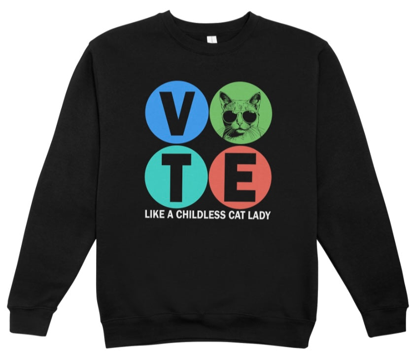 Vote Cat Lady Crewneck Sweatshirt