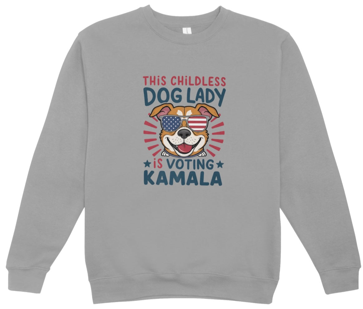 Childless Dog Lady Kamala Crewneck Sweatshirt