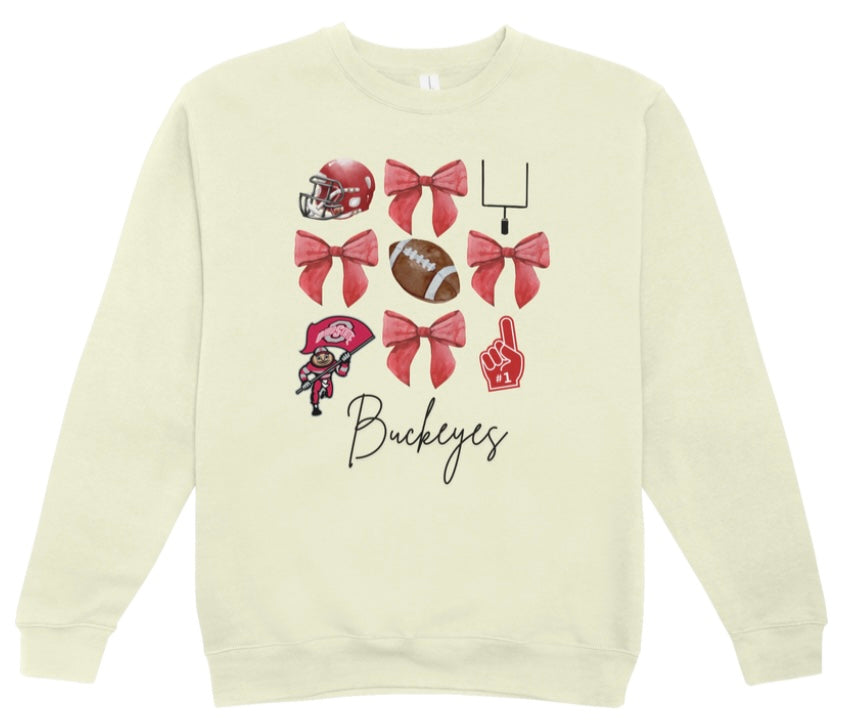 OSU Football Coquette Crewneck Sweatshirt