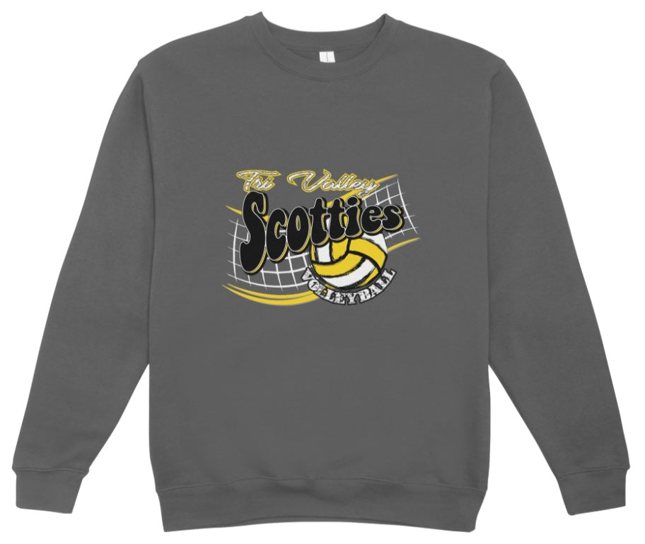 Tri-Valley Scotties Volleyball Net Crewneck Sweatshirt