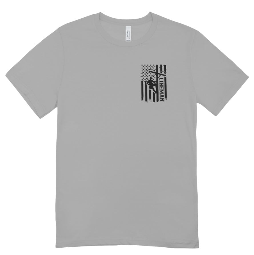 Lineman Flag Pocket and Back Print T-Shirt