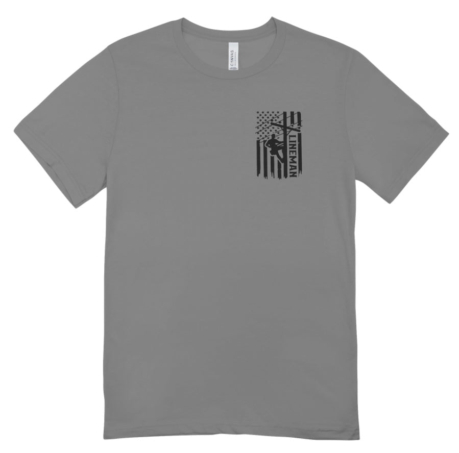 Lineman Flag Pocket and Back Print T-Shirt