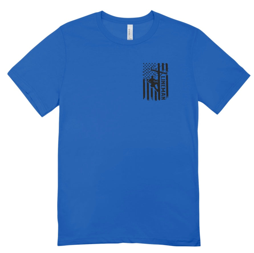 Lineman Flag Pocket and Back Print T-Shirt