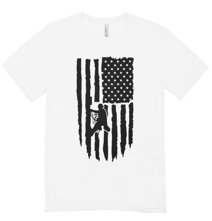 Lineman Flag Front Print T-Shirt