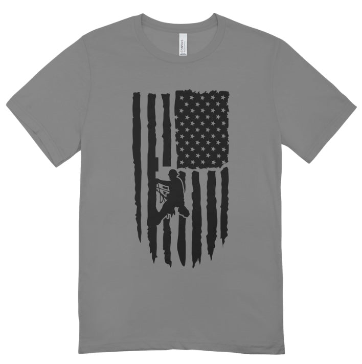 Lineman Flag Front Print T-Shirt