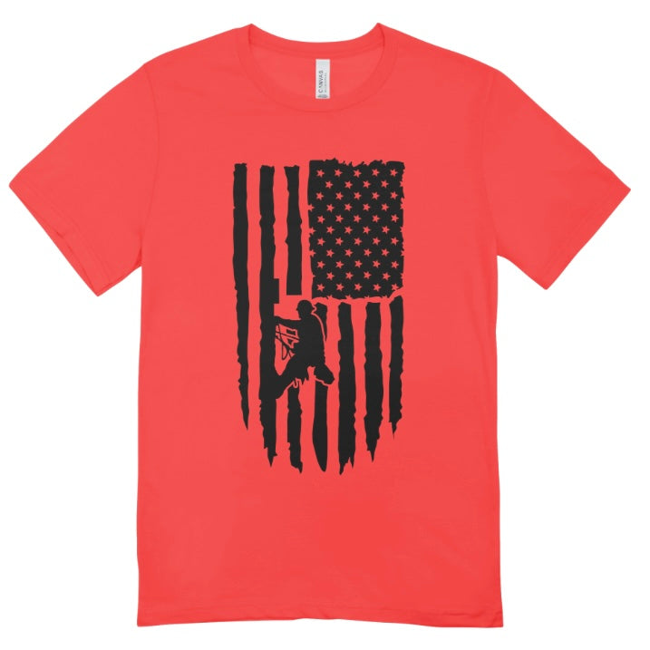 Lineman Flag Front Print T-Shirt
