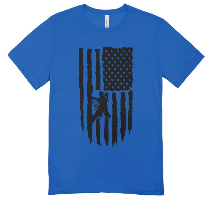 Lineman Flag Front Print T-Shirt