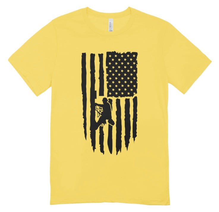 Lineman Flag Front Print T-Shirt