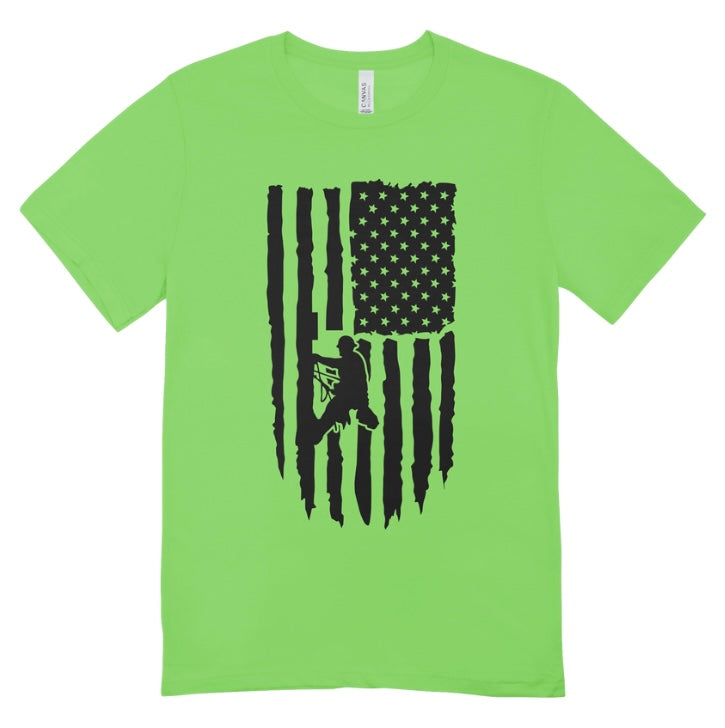 Lineman Flag Front Print T-Shirt