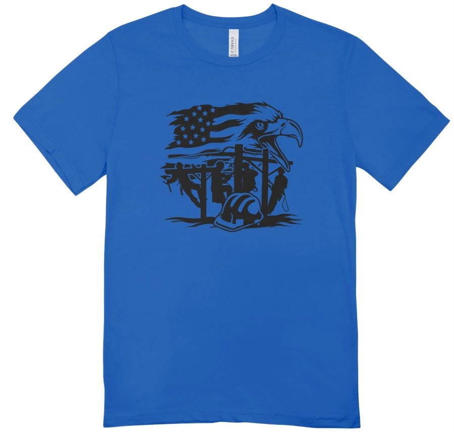 Lineman Flag Eagle T-Shirt