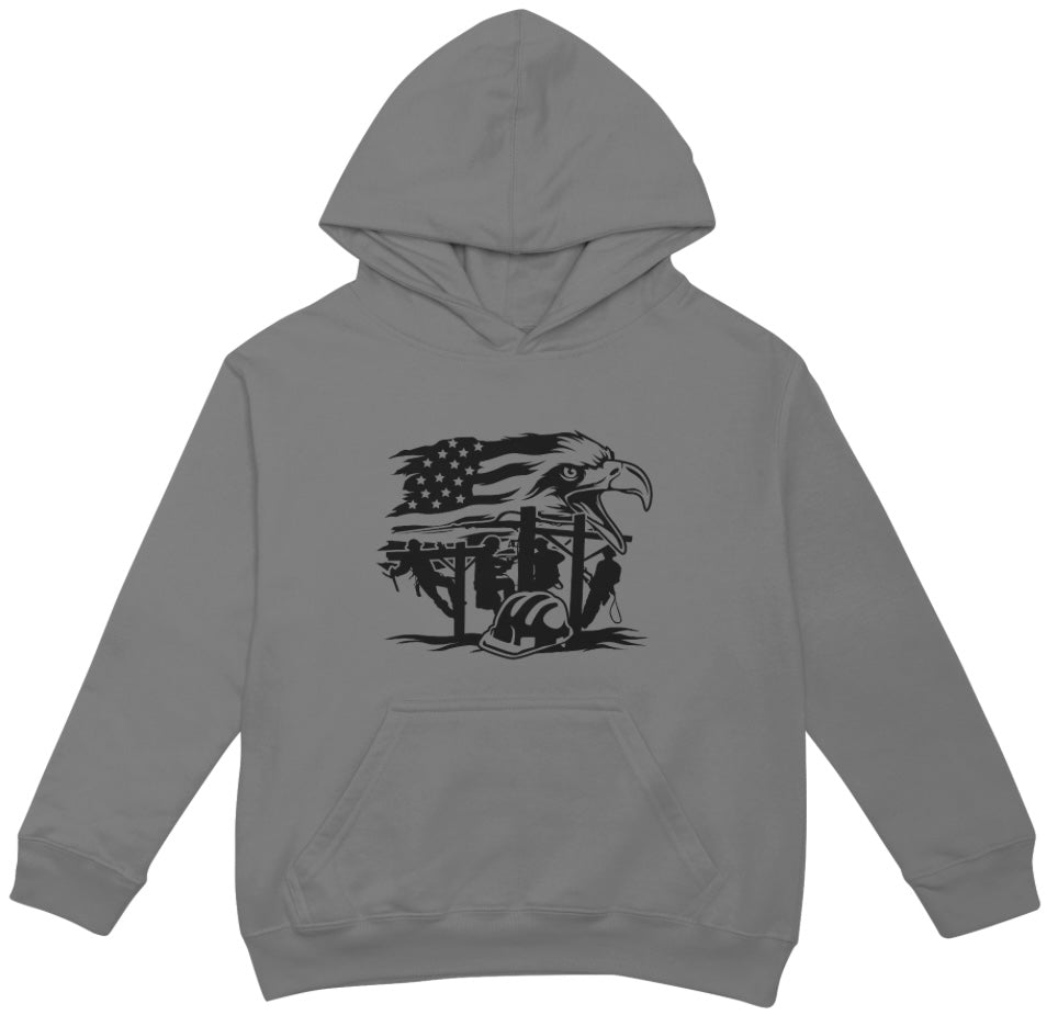 Lineman Eagle Flag Hoodie