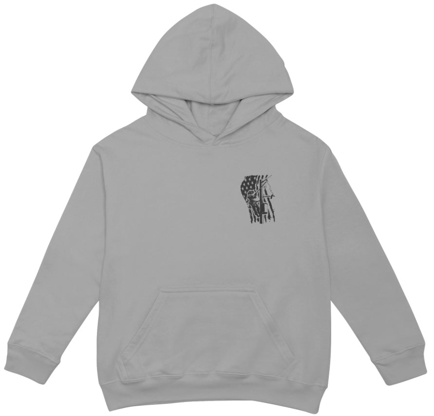 Lineman Black Front and Back Print Hoodie