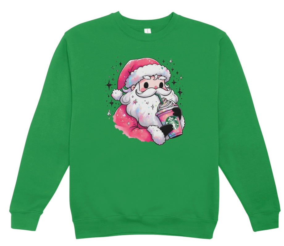 Santa Starbucks Christmas Crewneck Sweatshirt