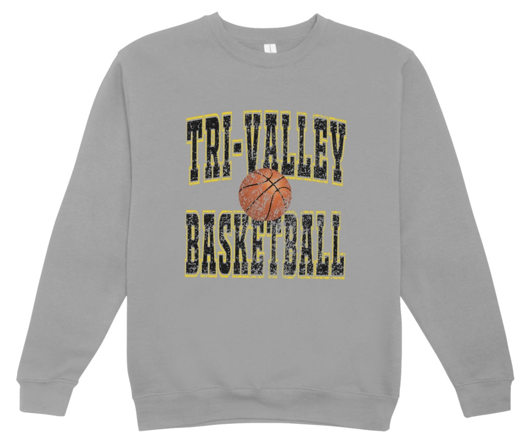 Tri-Valley Basketball Distressed Crewneck Sweatshirt