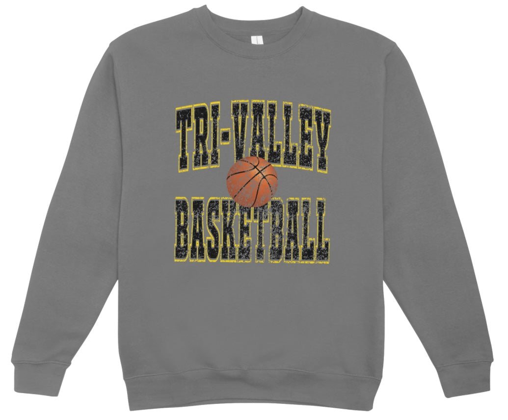 Tri-Valley Basketball Distressed Crewneck Sweatshirt