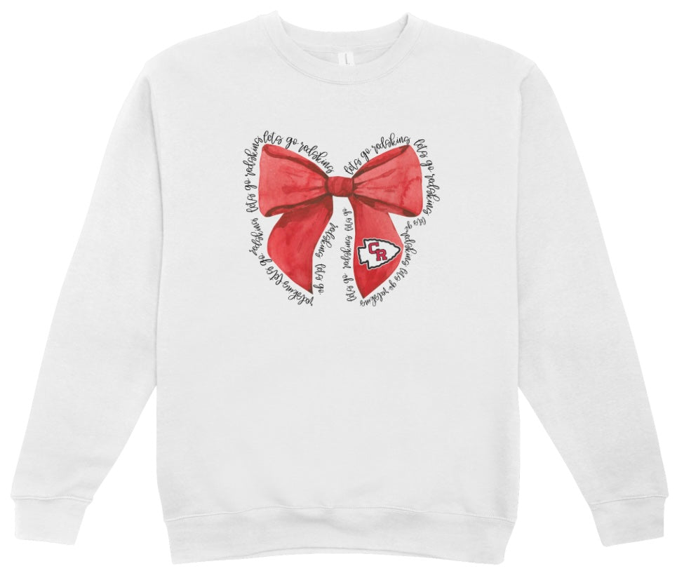 Coshocton Coquette Bow Let’s Go Crewneck Sweatshirt