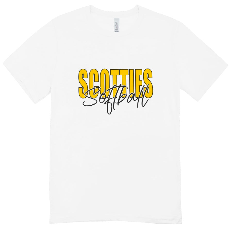 Tri-Valley Scotties Softball Cursive T-Shirt