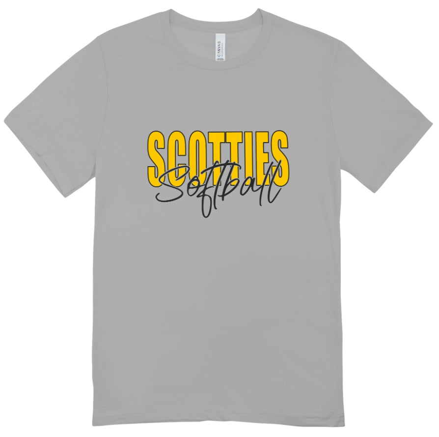 Tri-Valley Scotties Softball Cursive T-Shirt