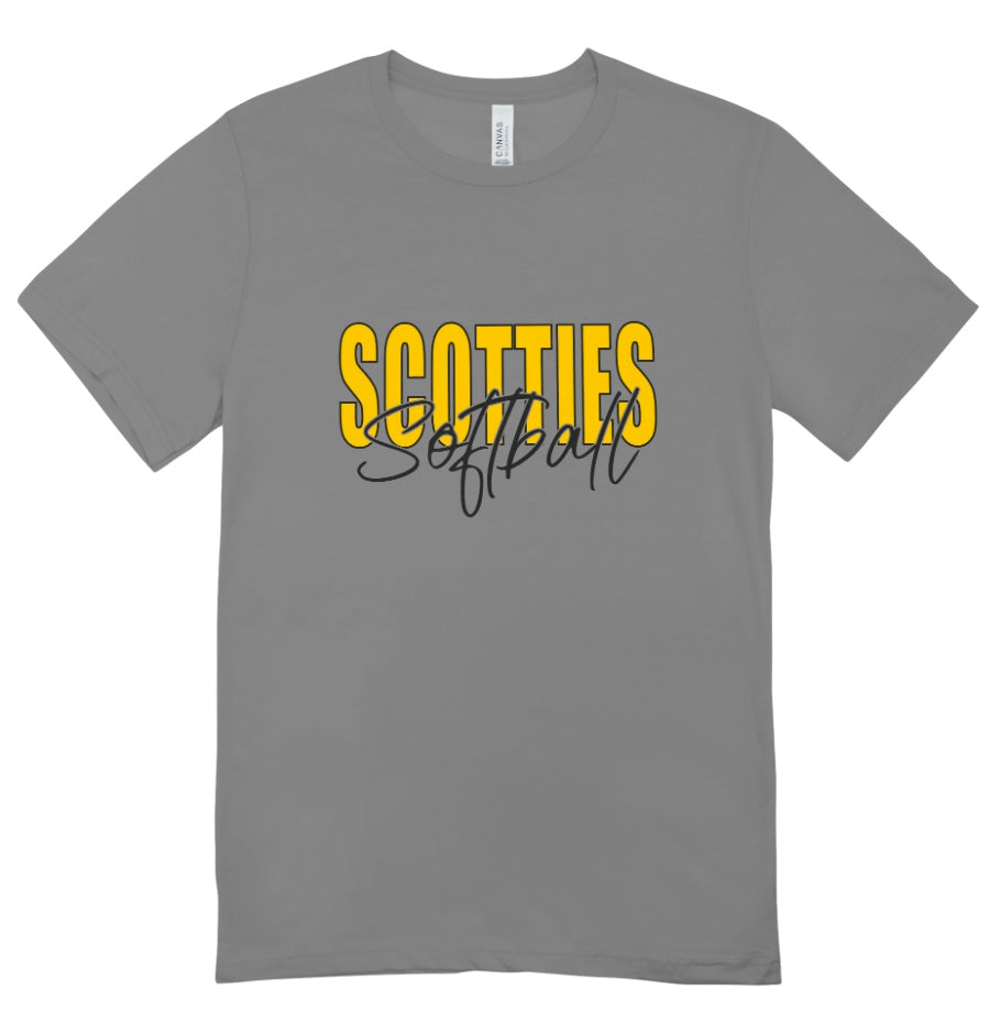 Tri-Valley Scotties Softball Cursive T-Shirt