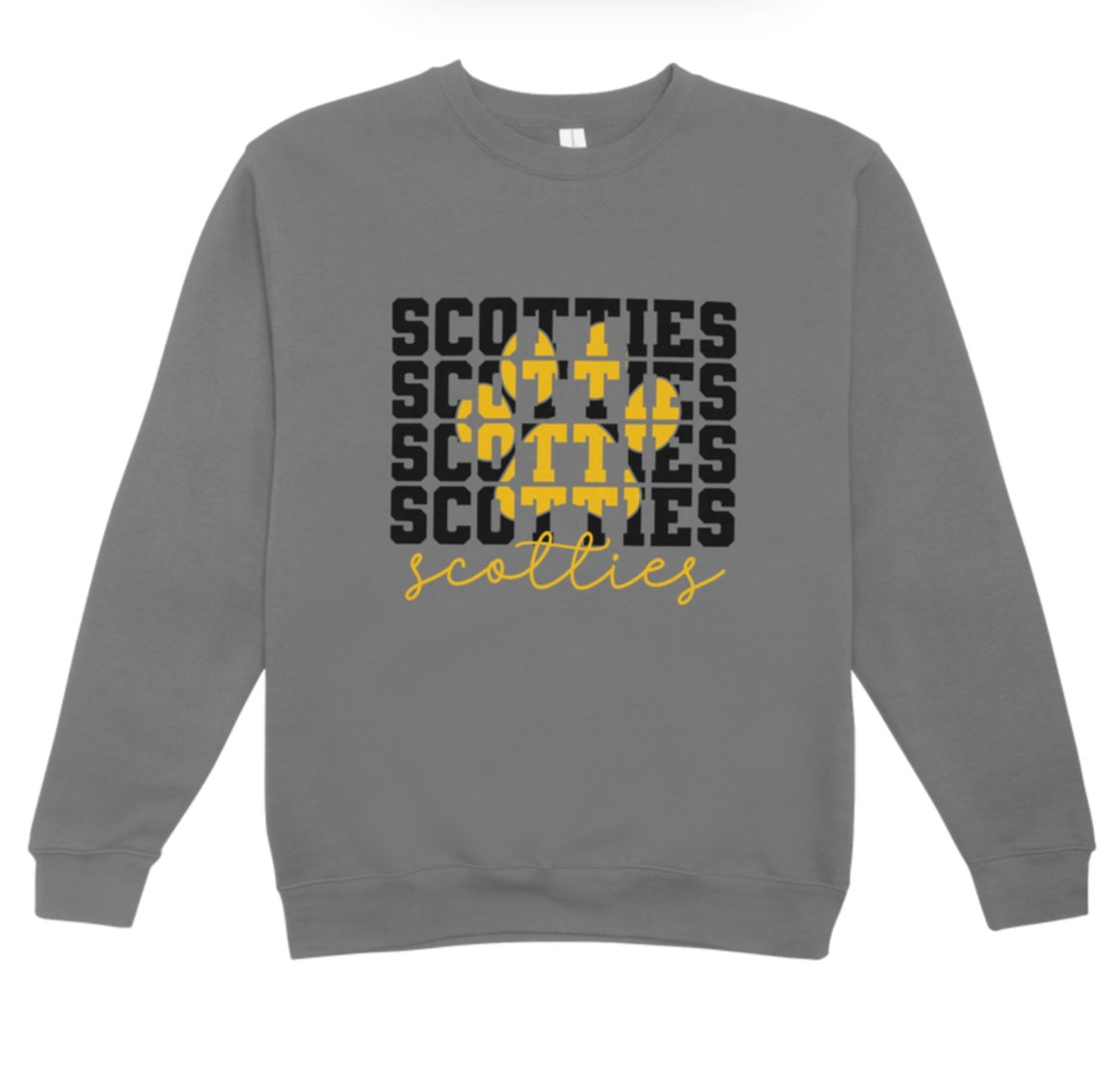 Tri-Valley Scotties Paw-print Crewneck Sweatshirt