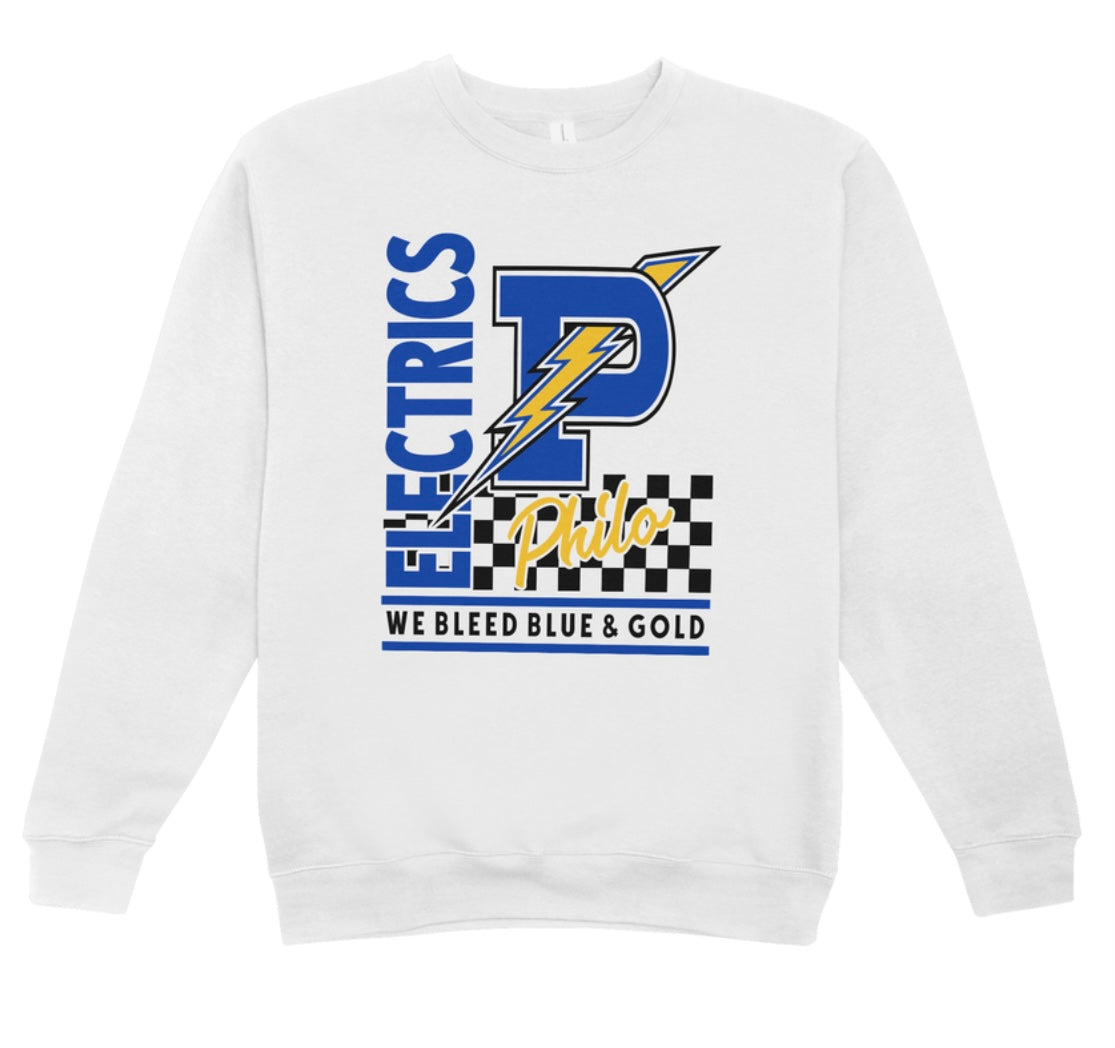 Philo We Bleed Blue and Gold Crewneck Sweatshirt