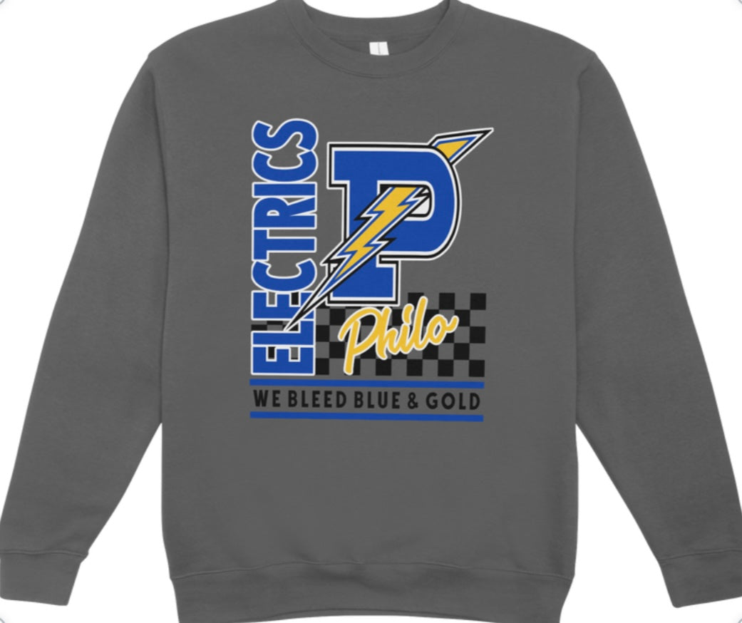 Philo We Bleed Blue and Gold Crewneck Sweatshirt