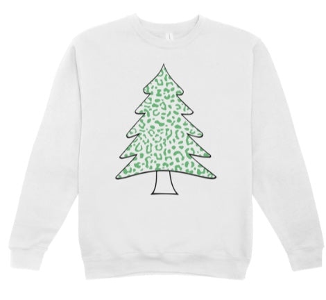 Leopard Christmas Tree Crewneck Sweatshirt