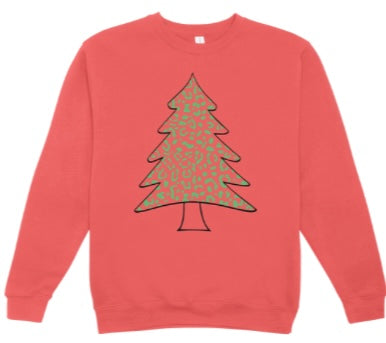 Leopard Christmas Tree Crewneck Sweatshirt