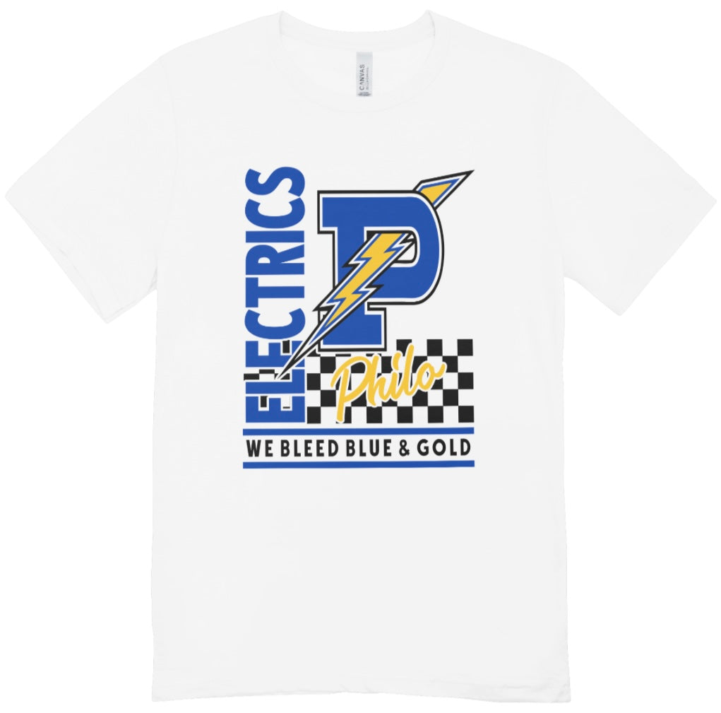 Philo Electrics We Bleed Blue and Gold T-Shirt