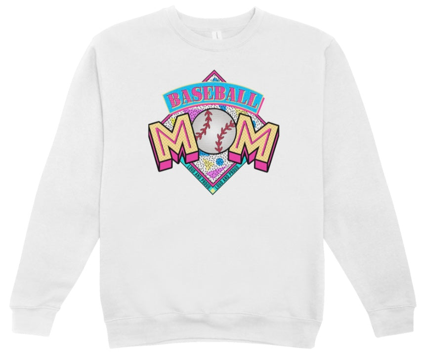 Baseball Mom Retro Crewneck Sweatshirt