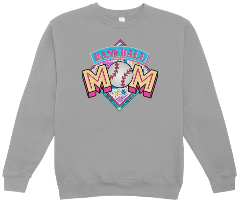 Baseball Mom Retro Crewneck Sweatshirt