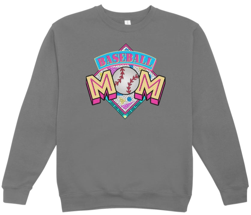 Baseball Mom Retro Crewneck Sweatshirt