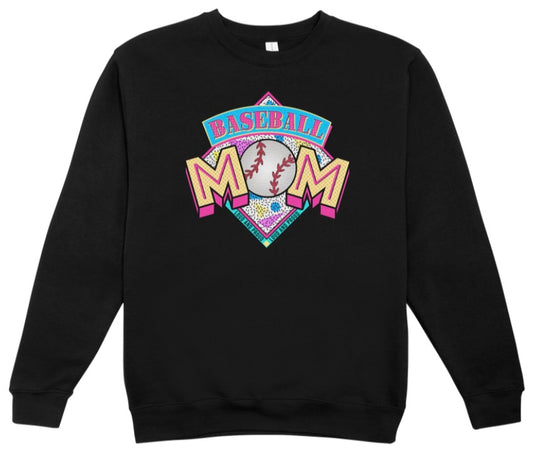 Baseball Mom Retro Crewneck Sweatshirt