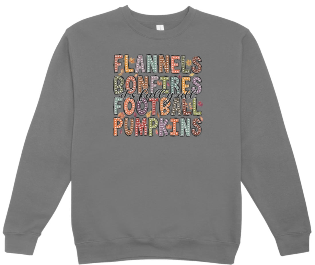 Bonfires Football Fall Crewneck Sweatshirt