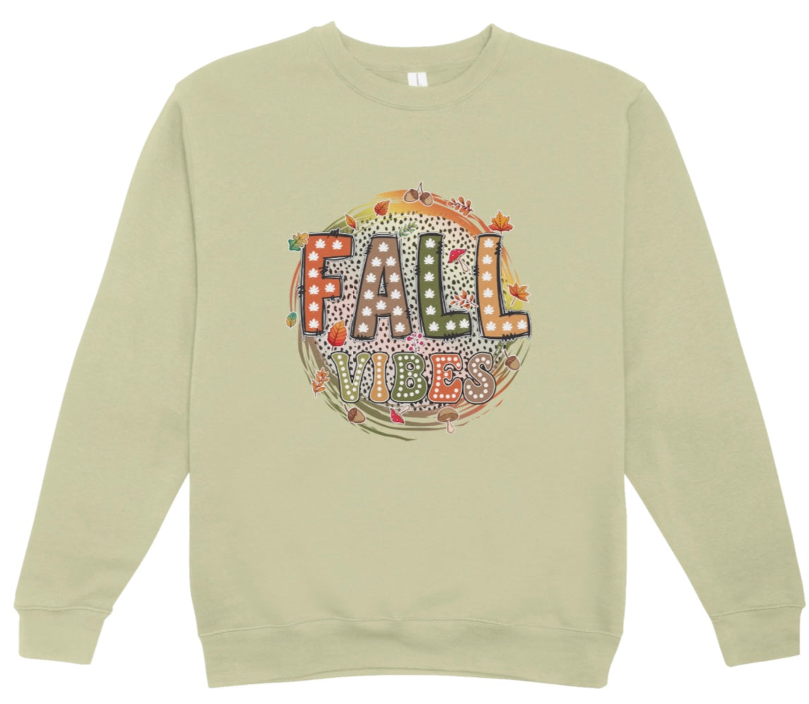 Fall Vibes Leaves Crewneck Sweatshirt