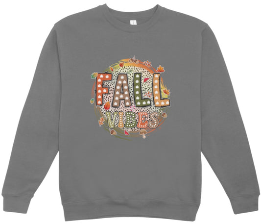 Fall Vibes Leaves Crewneck Sweatshirt