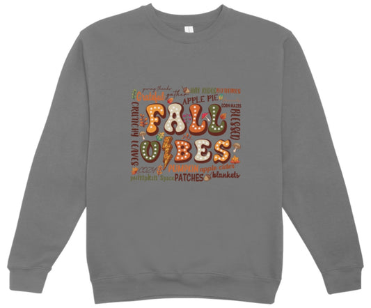 Fall Vibes Words Crewneck Sweatshirt