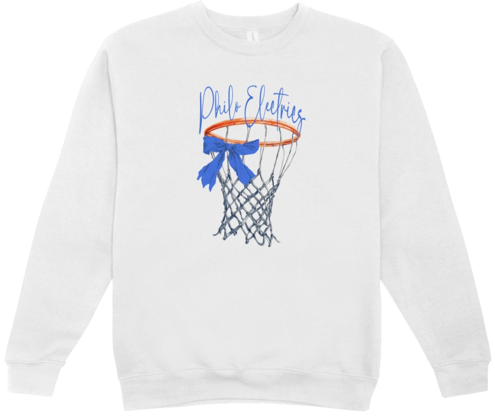 Philo Basketball Hoop Bow Crewneck Sweatshirt