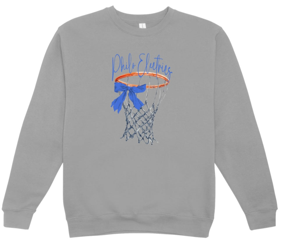 Philo Basketball Hoop Bow Crewneck Sweatshirt