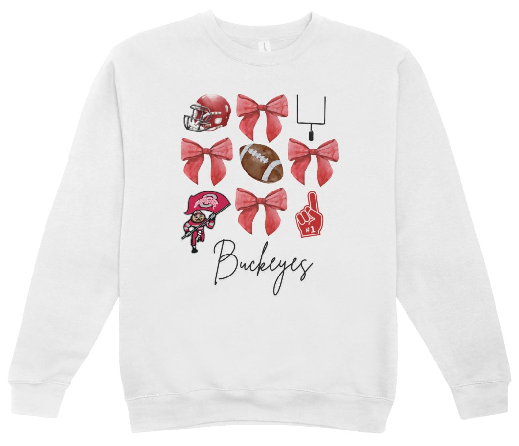 OSU Football Coquette Crewneck Sweatshirt
