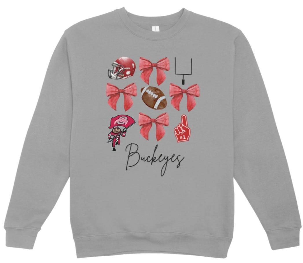 OSU Football Coquette Crewneck Sweatshirt