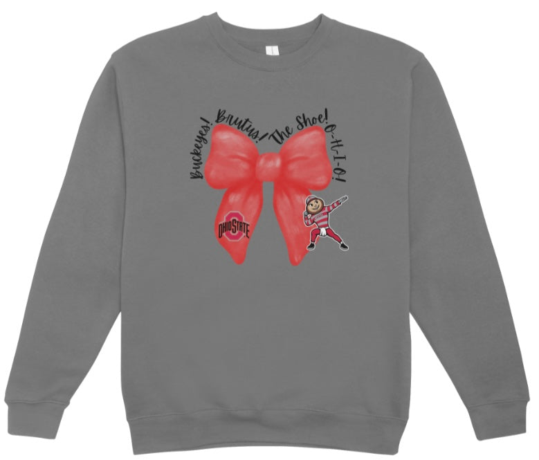 OSU Coquette Brutus Bow Crewneck Sweatshirt