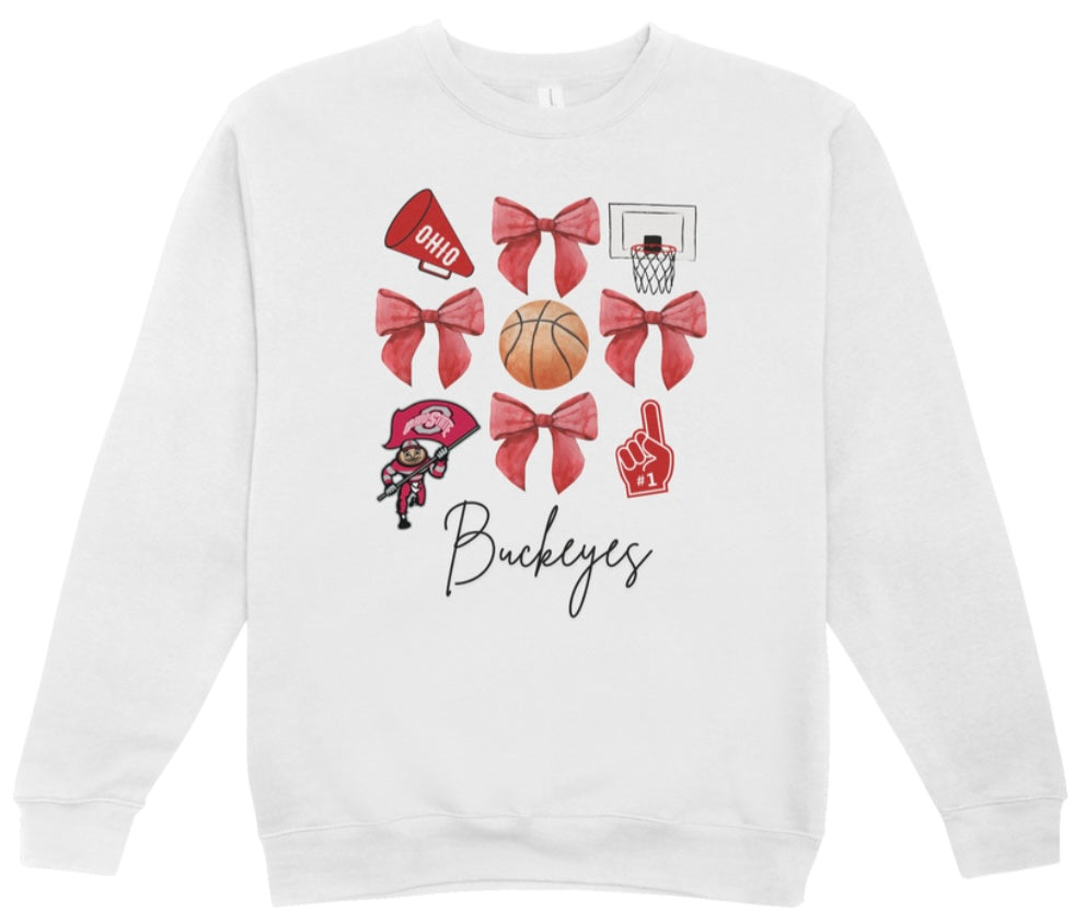 OSU Basketball Coquette Crewneck Sweatshirt