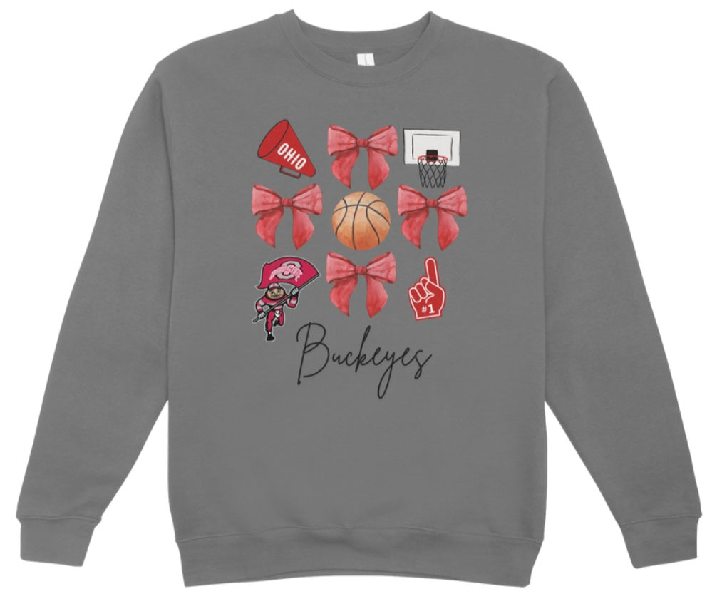 OSU Basketball Coquette Crewneck Sweatshirt