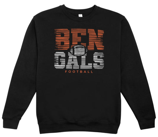 Bengals Football Lines Crewneck Sweatshirt