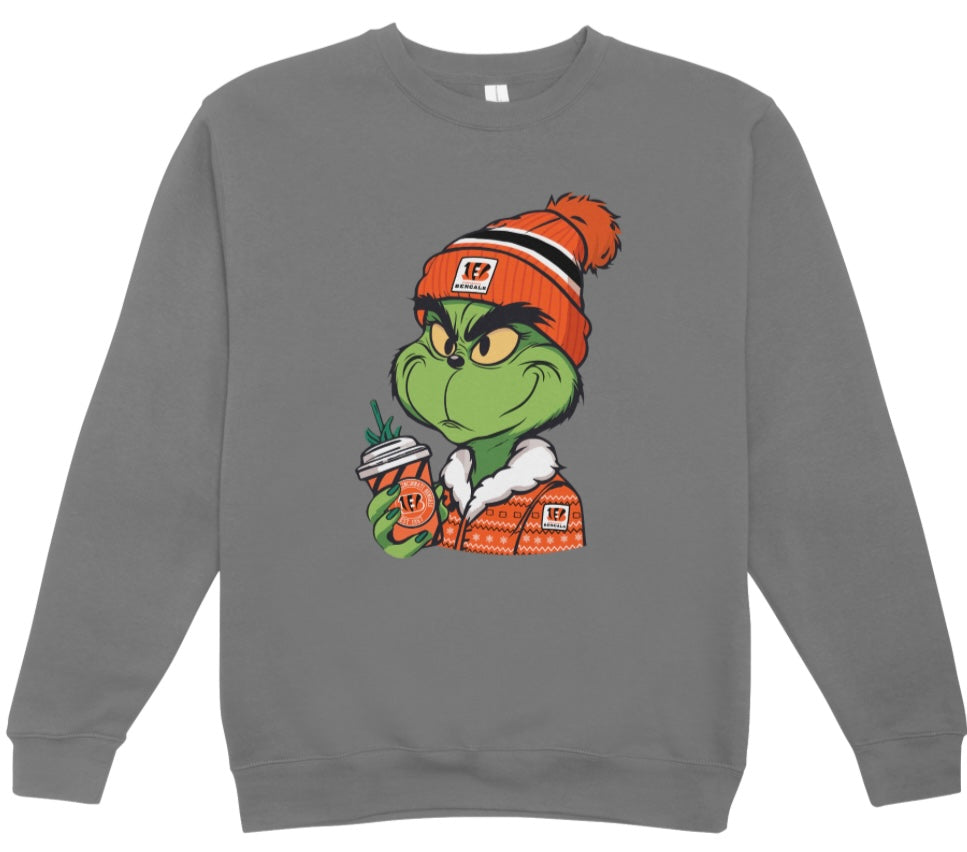 Bengals Football Grinch Crewneck Sweatshirt