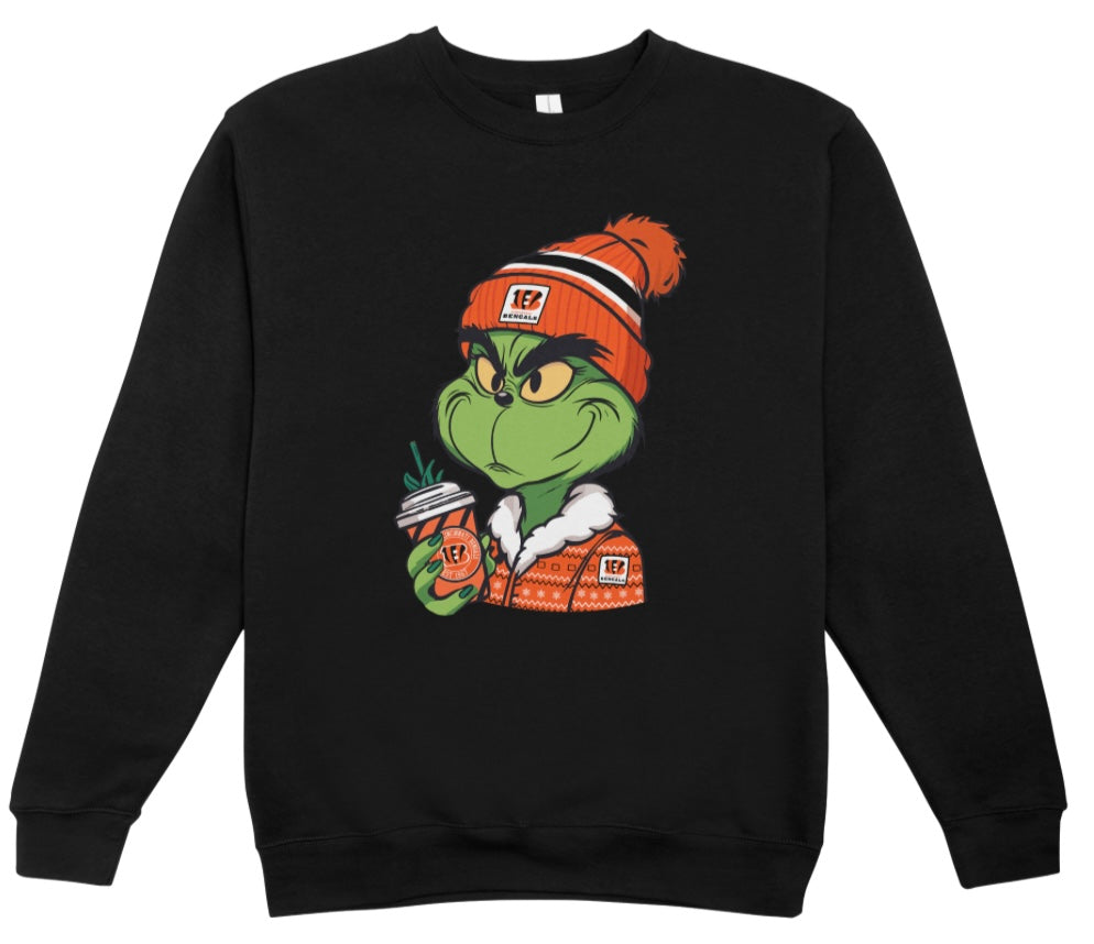 Bengals Football Grinch Crewneck Sweatshirt