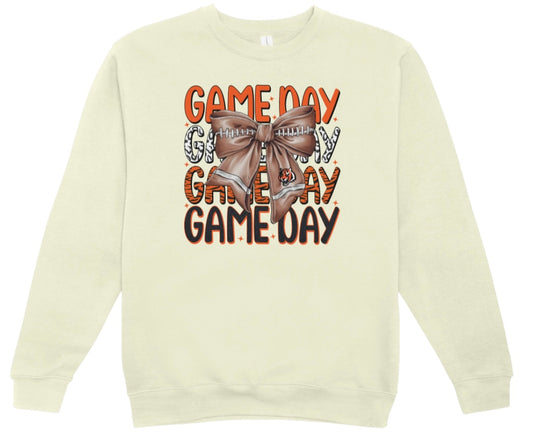 Bengals Football Game Day Coquette Crewneck Sweatshirt